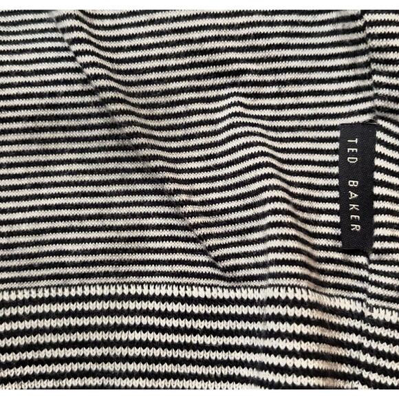 Ted Baker London Men's Navy & White Striped Polo Contrast Collar Size 6 (US XL) - Picture 9 of 9